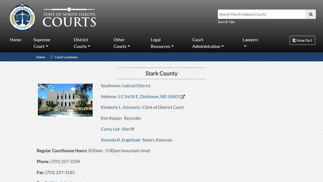 North Dakota Court System - Stark County - North Dakota Supreme Court